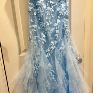 New Light Blue Prom Dress Petite length